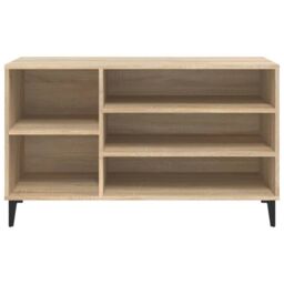 Berkfield Home Shoe Cabinet Sonoma Oak 102x36x60 cm Engineered Wood in Beige - Size: 102 x 36 x 60 cm - thumbnail 5