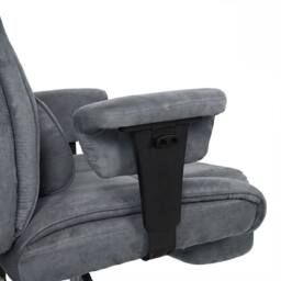 Levede Ergonomic Office Chair Suede Fabric Wide Seat Recline Footrest in Grey - thumbnail 5