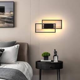 COMELY Indoor Wall Lights, 28W Square Black Wall Lights, 3000 K Warm White - thumbnail 3