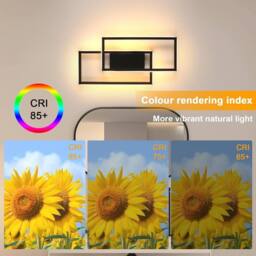 COMELY Indoor Wall Lights, 28W Square Black Wall Lights, 3000 K Warm White - thumbnail 7