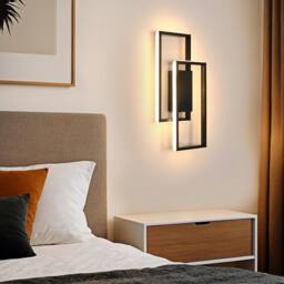 COMELY Indoor Wall Lights, 28W Square Black Wall Lights, 3000 K Warm White - thumbnail 2
