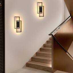 COMELY Indoor Wall Lights, 28W Square Black Wall Lights, 3000 K Warm White - thumbnail 4