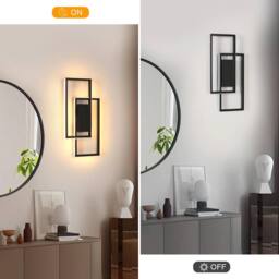 COMELY Indoor Wall Lights, 28W Square Black Wall Lights, 3000 K Warm White - thumbnail 8