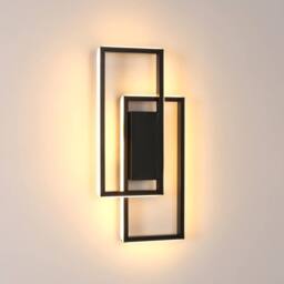 COMELY Indoor Wall Lights, 28W Square Black Wall Lights, 3000 K Warm White - thumbnail 1