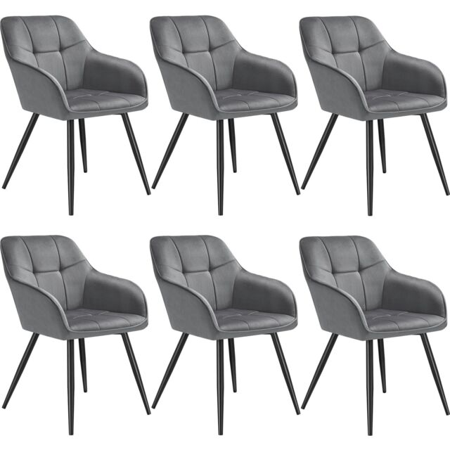tectake Dining Chair Marilyn Per Piece - Grey/Black in Grey - Size: 1 Pack - image 1
