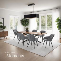 tectake Dining Chair Marilyn Per Piece - Grey/Black in Grey - Size: 1 Pack - thumbnail 8