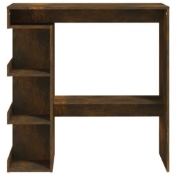 Berkfield Home Bar Table with Storage Rack Smoked Oak 100x50x101.5cm Engineered Wood in Brown - Size: 100x50x101.5 cm - thumbnail 5