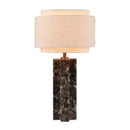 Nordlux Vintage Indoor Table Lamp Brown Marble E27 On-Fixture Switch - Mains Powered, IP20 in Beige - thumbnail 3