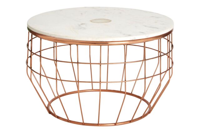 Orsina Premium White Marble Coffee Table, Marble Top Decorative Table For Livingroom, Durable Modern Coffee Table in Gold - image 1