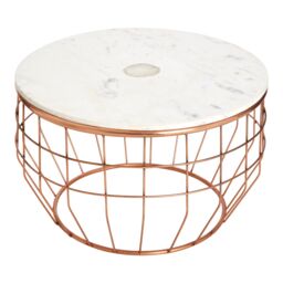 Orsina Premium White Marble Coffee Table, Marble Top Decorative Table For Livingroom, Durable Modern Coffee Table in Gold - thumbnail 2