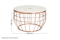 Orsina Premium White Marble Coffee Table, Marble Top Decorative Table For Livingroom, Durable Modern Coffee Table in Gold - thumbnail 5
