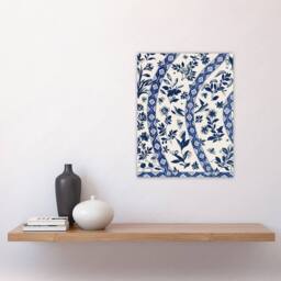"Artery8 Owen Jones Elegant Blue Flower Bird China Pattern Wall Art Print - Size: W12"" x H16""" - thumbnail 4