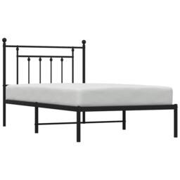 Berkfield Home Metal Bed Frame with Headboard Black 100x190 cm - thumbnail 5