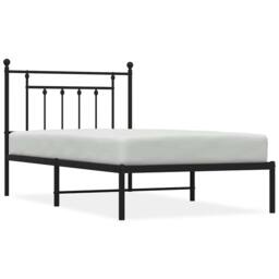 Berkfield Home Metal Bed Frame with Headboard Black 100x190 cm - thumbnail 3
