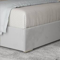 Casani Marden Upholstered Soft Velvet Grey Metal Designer Bed Frame - Size: Single - thumbnail 6
