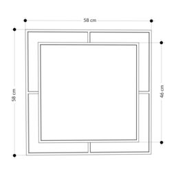 Decortie Corner' Square Mirror Modern Design Wall Mirror with Metal Frame in Black - Size: 1 Pack - thumbnail 4