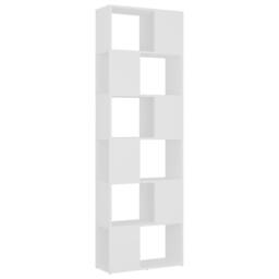 Berkfield Home Classic Book Cabinet Room Divider White 60x24x186 cm - Size: 60 x 24 x 186 cm - thumbnail 3
