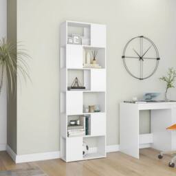 Berkfield Home Classic Book Cabinet Room Divider White 60x24x186 cm - Size: 60 x 24 x 186 cm - thumbnail 1