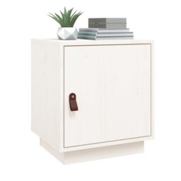 Berkfield Home Bedside Cabinet White 40x34x45 cm Solid Wood Pine - Size: 40 x 34 x 45 cm - thumbnail 4