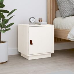 Berkfield Home Bedside Cabinet White 40x34x45 cm Solid Wood Pine - Size: 40 x 34 x 45 cm