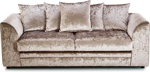 Furniture 786 Bella Crushed Velvet 3 Seater Sofa in Gold - image 1