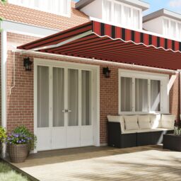 Berkfield Home Retractable Awning Orange & Brown 600 x 300 cm Fabric - thumbnail 3