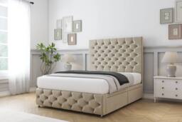 "Sloomy Watson Coniston Divan Base 2 Drawers - 26"" Headboard & 12"" Footboard in Cream - Size: Small Single" - thumbnail 3