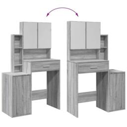 Berkfield Home Beautiful Dressing Table with Cabinet Grey Sonoma 80x35x132 cm - Size: 80 x 35 x 132 cm - thumbnail 9