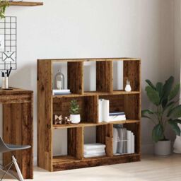Berkfield Home Book Cabinet Old Wood 97.5x29.5x100 cm Engineered Wood in Brown - thumbnail 3