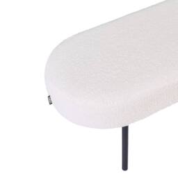 Wyld and Coco Off-White Boucle Oval Bench with Metal Legs in White - thumbnail 5