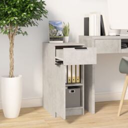 Berkfield Home Desk Cabinet Concrete Grey 33.5x50x75 cm Engineered Wood - thumbnail 3