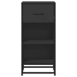 Berkfield Home Sideboard Black 35.5x35x76 cm Engineered Wood & Metal - thumbnail 4