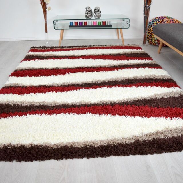 Bravich LTD Thick Shaggy Waves Rug - California in Red - Size: 60 cm x 230 cm - image 1