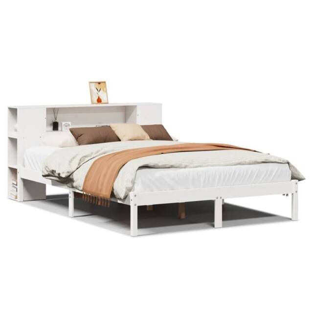 Berkfield Home Bookcase Bed without Mattress White 160x200 cm Solid Wood Pine - image 1