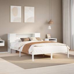 Berkfield Home Bookcase Bed without Mattress White 160x200 cm Solid Wood Pine - thumbnail 2