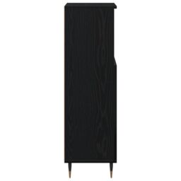 Berkfield Home Bathroom Cabinet Black Oak 30x30x100 cm Engineered Wood - Size: 30 x 30 x 100 cm - thumbnail 8