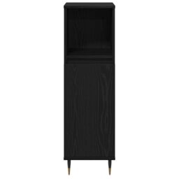 Berkfield Home Bathroom Cabinet Black Oak 30x30x100 cm Engineered Wood - Size: 30 x 30 x 100 cm - thumbnail 7
