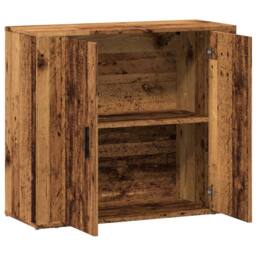 Berkfield Home Sideboard Old Wood 80x33x70 cm Engineered Wood in Brown - Size: 80 x 33 x 70 cm - thumbnail 5