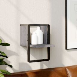 Berkfield Home Wall Shelf with Bar Grey Sonoma 20x25x30 cm - Size: 20 x 25 x 30 cm - thumbnail 1
