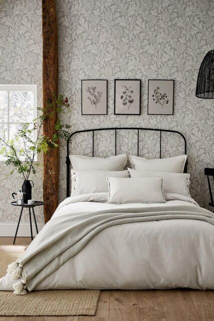 Morris & Co 'Pure Linen Cotton' Duvet Cover in Silver - Size: Super King - image 1