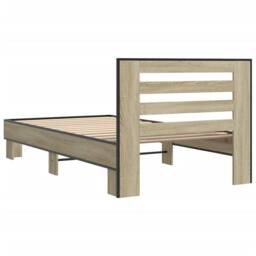 Berkfield Home Durable Bed Frame without Mattress Sonoma Oak 75x190 cm Small Single in Light Oak - thumbnail 6