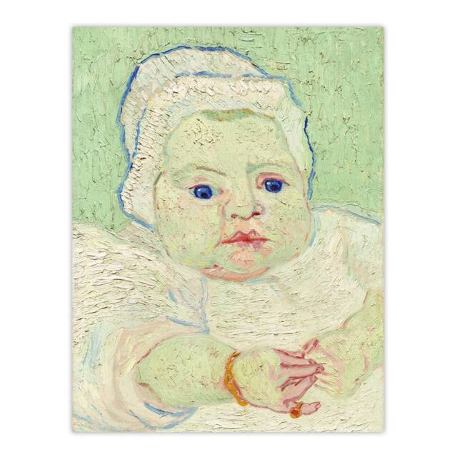 "Artery8 Roulins Baby Portrait Van Gogh Vintage Wall Art Print Poster in Green - Size: W12"" x H16""" - image 1