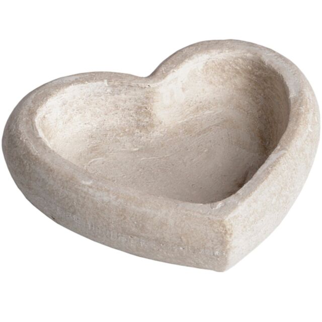 Hill Interiors Stone Heart Dish in Cream - image 1