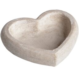 Hill Interiors Stone Heart Dish in Cream