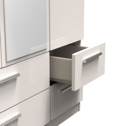 Ready Assembled 2 U Windsor Triple 2 Drawer Mirror + Drawer Wardrobe (Ready Assembled) in Taupe - thumbnail 8