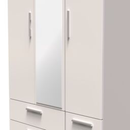 Ready Assembled 2 U Windsor Triple 2 Drawer Mirror + Drawer Wardrobe (Ready Assembled) in Taupe - thumbnail 4