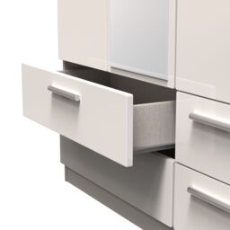 Ready Assembled 2 U Windsor Triple 2 Drawer Mirror + Drawer Wardrobe (Ready Assembled) in Taupe - thumbnail 7