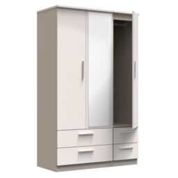 Ready Assembled 2 U Windsor Triple 2 Drawer Mirror + Drawer Wardrobe (Ready Assembled) in Taupe - thumbnail 6