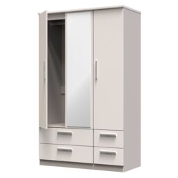 Ready Assembled 2 U Windsor Triple 2 Drawer Mirror + Drawer Wardrobe (Ready Assembled) in Taupe - thumbnail 5