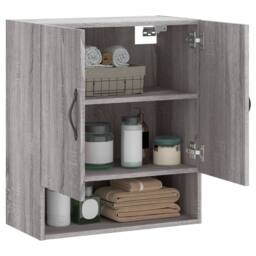 Berkfield Home Wall Cabinet Grey Sonoma 60x31x70 cm Engineered Wood - Size: 60 x 31 x 70 cm - thumbnail 4